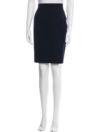 Pre-owned Lagerfeld Wool Knee-length Skirt In Blue