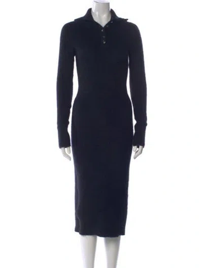 Pre-owned Lagerfeld Wool Midi Length Dress In Blue