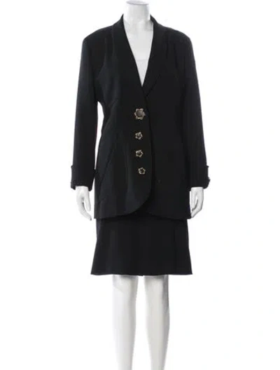 Pre-owned Lagerfeld Wool Skirt Suit In Black
