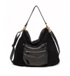 Laggo Black Suede Hobo Bag In Black