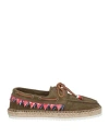 Lagoa Man Espadrilles Military Green Size 9 Leather