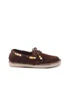 Lagoa Nautical Moccasin With Fringe And Beads Suede Brown In Brown