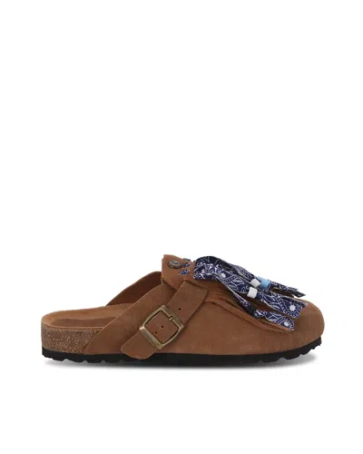 Lagoa Sabot Dandara 186 Bandana Suede Visone In Brown