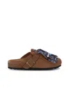 Lagoa Sabot Dandara 186 Bandana Suede Visone In Brown