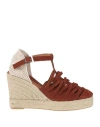 Lagoa Woman Espadrilles Brown Size 8 Leather