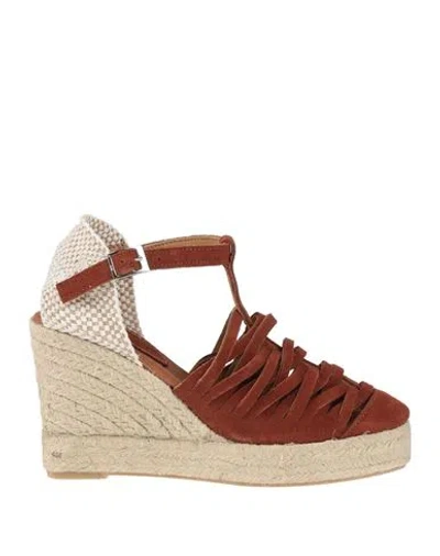 Lagoa Woman Espadrilles Brown Size 8 Leather