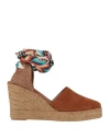 Lagoa Woman Espadrilles Camel Size 10 Leather, Textile Fibers In Beige