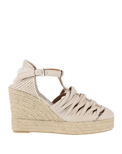 Lagoa Woman Espadrilles Light Grey Size 8 Leather