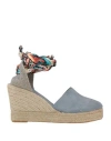Lagoa Woman Espadrilles Pastel Blue Size 10 Soft Leather, Textile Fibers