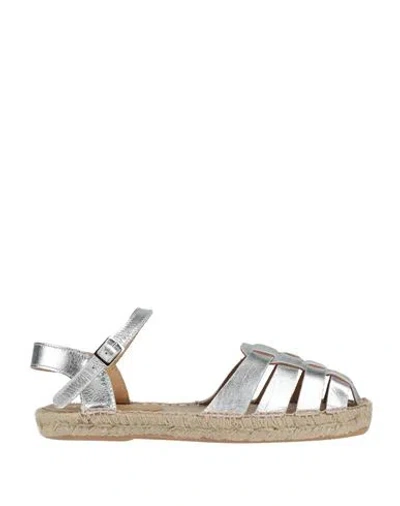 Lagoa Woman Espadrilles Silver Size 8 Leather