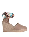 Lagoa Woman Espadrilles Taupe Size 8 Leather, Textile Fibers