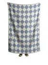 Lagomoro Argyle Patterned Blanket (200cm X 140cm) In Blue