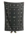 Lagomoro Joni Floral-print Blanket (200cm X 140cm) In Black