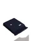 Lagomoro Notte Virgin Wool Blanket (180cm X 135cm) In Blue
