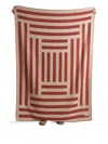 Lagomoro Ricci Striped Blanket (200cm X 140cm) In Red