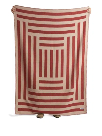 Lagomoro Ricci Striped Blanket (200cm X 140cm) In Red