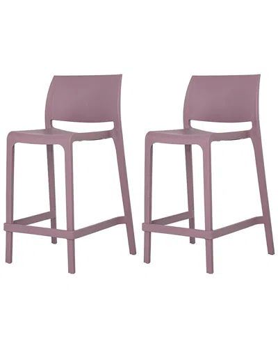 Lagoon Furniture Set Of 2 Sensilla Stackable Counter Stools In Purple