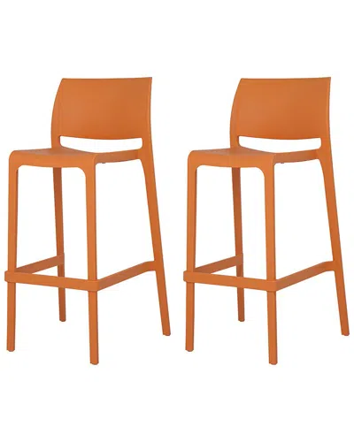 Lagoon Furniture Set Of 2 Sensilla Stackable Counter Stools In Orange