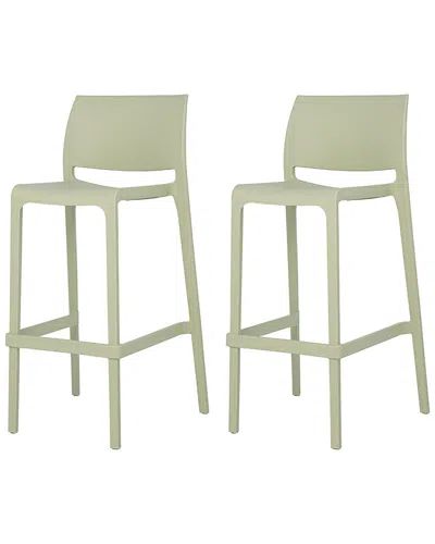 Lagoon Furniture Set Of 2 Sensilla Stackable Counter Stools In Green
