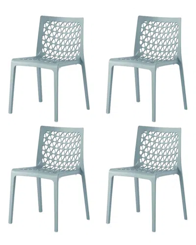 Lagoon Furniture Set Of 4 Milan Stackable Dining Chairs In Blue