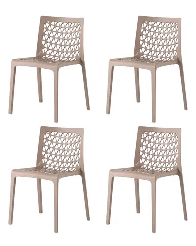 Lagoon Furniture Set Of 4 Milan Stackable Dining Chairs In Brown