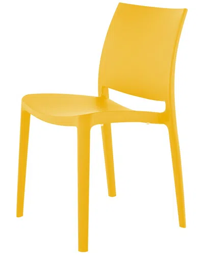 Lagoon Furniture Set Of 4 Sensilla Stackable Dining Chairs In Yellow