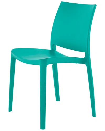 Lagoon Furniture Set Of 4 Sensilla Stackable Dining Chairs In Green