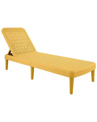 Lagoon Furniture Tahiti Rattan Chaise Lounge In Yellow