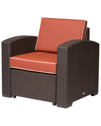 Lagoon Magnolia Rattan Club Chair In Gray