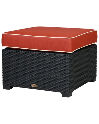 Lagoon Magnolia Rattan Ottoman In Black