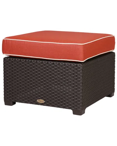 Lagoon Magnolia Rattan Ottoman In Gray