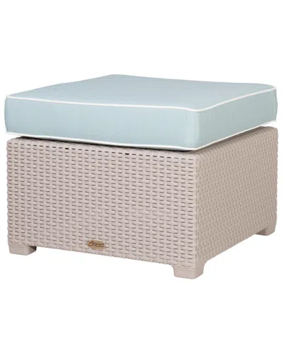 Lagoon Magnolia Rattan Ottoman In Neutral