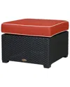 Lagoon Magnolia Rattan Ottoman