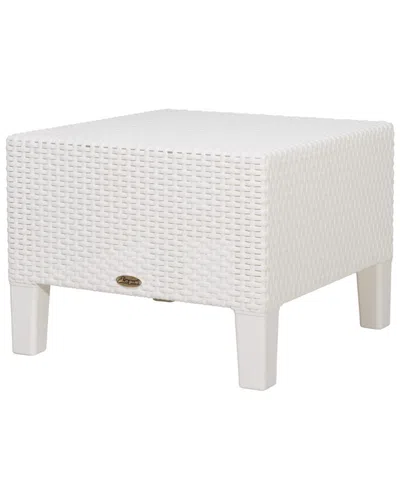 Lagoon Magnolia Rattan Side Table In White