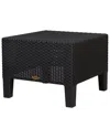 Lagoon Magnolia Rattan Side Table In Black