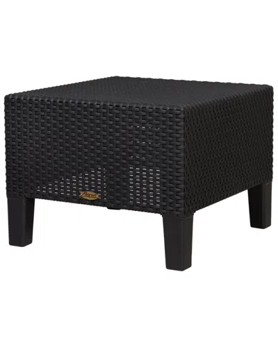 Lagoon Magnolia Rattan Side Table In Black