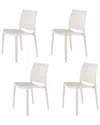 Lagoon Set Of 4 Stackable Rattan Dining Chairs In White