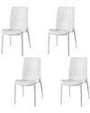 Lagoon Set Of 4 Stackable Rattan Dining Chairs In White