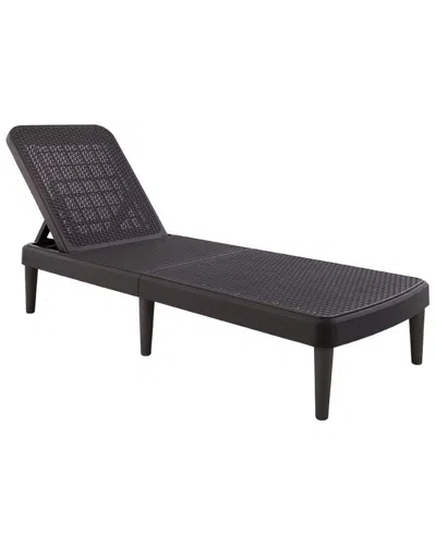 Lagoon Tahiti Rattan Chaise Lounge In Black