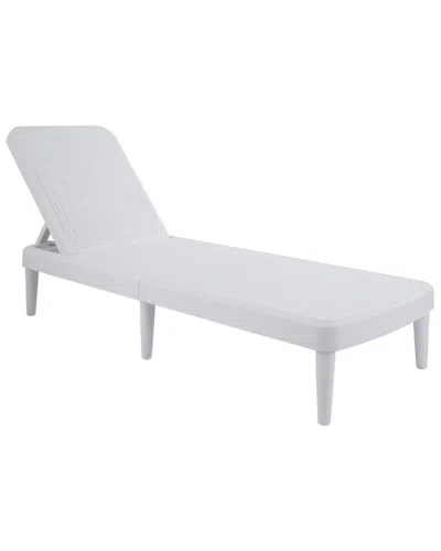 Lagoon Tahiti Rattan Chaise Lounge In White