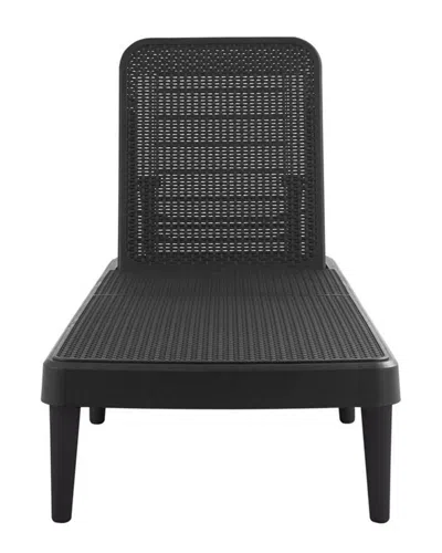 Lagoon Tahiti Rattan Chaise Lounge In Black