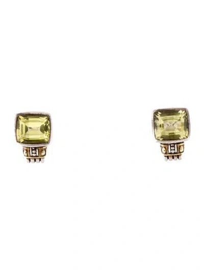 Pre-owned Lagos 10.74ctw Prasiolite Ear Clip Earrings In Multi