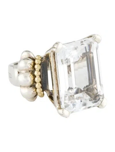 Pre-owned Lagos 13.21 Quartz Large Glacier Cocktail Ring In Multi