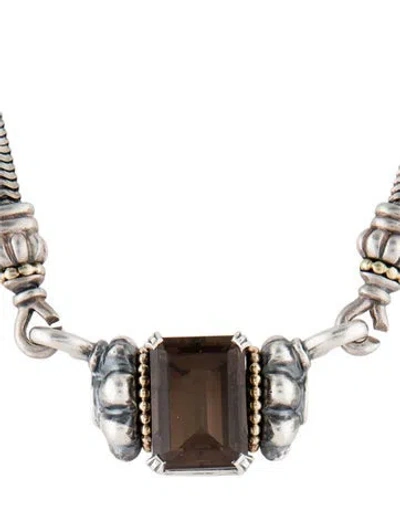 Pre-owned Lagos 14.42ct Smoky Quartz Glacier Pendant Necklace, 16.5" In Multi