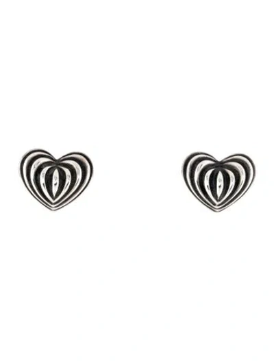 Pre-owned Lagos 14k Heart Stud Earrings In Multicolor