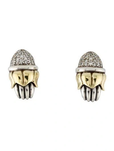 Pre-owned Lagos 1.58ct Diamond Earclip Earrings In Multi