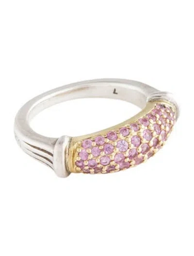 Pre-owned Lagos 1.71ctw Sapphire Caviar Two-tone Cocktail Ring In Multi