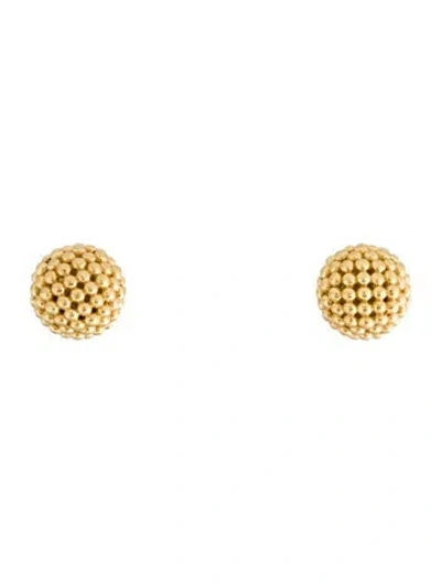 Pre-owned Lagos 18k Beaded Stud Earrings In Multi