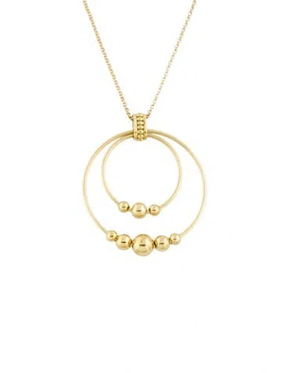 Pre-owned Lagos 18k Caviar Gold Rolo Chain Circles Pendant Necklace, 18" In Multi