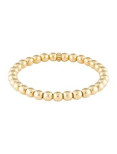 Pre-owned Lagos 18k Caviar Stretch Bead Bracelet, 6.5" In Multi